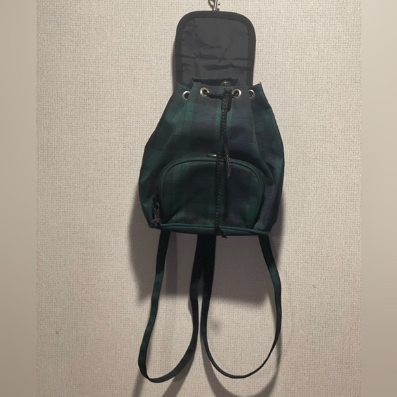 Small Green plaid back pack . - Picture 6 of 7